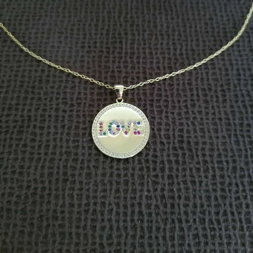 Gioielli LOVE❤ Disc📀 Pendant Necklace - Picture 8 of 11